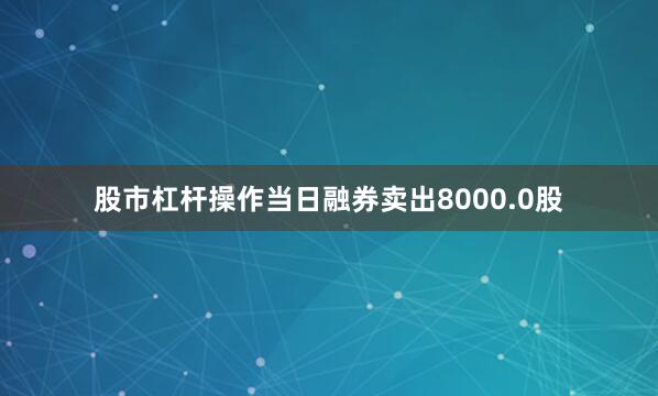 股市杠杆操作当日融券卖出8000.0股